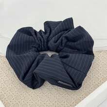 2026 Novo Scrunchie de Cabelo Estilo Coreano Elegante com Listras em Tecido Plus Size, Elástico de Cabelo Multiuso de Alta Qualidade, Faixa de Cabelo para Rabo de Cavalo Fashion para o Dia a Dia, Corda Fixadora de Rabo de Cavalo Feminina, Alta Elasticidade e Durabilidade - Multicolorido - Visão 10