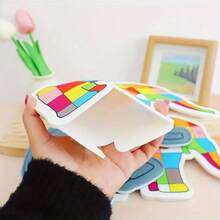 2Pcs Felt Hand Puppets, Emma The Plaid Elephant, Perfect For Classroom Storytelling, Themed Party Gifts, Decorations, And Back-To-School Essentials. - Multicolor - View 7