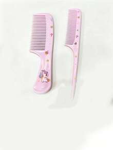 Juego de 3 piezas de cepillos de unicornio, cepillo de cojín con diseño de dibujos animados y peine de dientes finos, mango ergonómico de ABS, cerdas de plástico duradero, regalo ideal para niñas - A - Ver 6