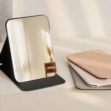 VINCAN Foldable Portable Makeup Mirror, Space-Saving Easy Storage Desktop Vanity Mirror, Suitable For Dressing Table, Bathroom And Student Dorm, Decorative Room Ornament, Perfect Gift For Birthday, Wedding And Valentine's Day - Black - View 3