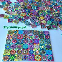 150/300g/Pack Mixed Color Mandala Pattern DIY Mosaic Glass Decorative Tiles, Suitable For DIY Projects, Living Room, Kitchen, Bathroom, Home Decor, Art Creative Wall And Floor Decoration, DIY Craft Materials - Mixed Colors - View 8