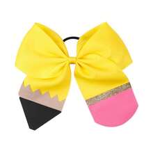 1pc Customized Pencil Bow Hair Accessory, Personalized Bow Hair Tie, Custom Women's Bow Hair Tie, Back To School Graduation Student Hair Accessory - Multicolor - View 14