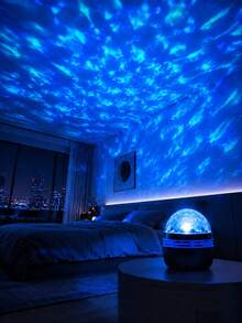 Luz de ambiente Soft Wave Glow, proyector RGB de ondas con cable USB tipo C y control remoto para decoración de dormitorio - luz policromática - Ver 10