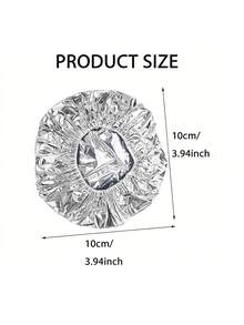 10/20/50pcs Aluminum Foil Shower Cap, Chef Hat, Disposable Elastic Cap, Adult Kitchen Oil-Proof Cap, Waterproof Cap, Bathroom Hair Drying Cap, Elastic Adjustable, Suitable For Face Washing, Hair Drying, Makeup, Cooking, Shampooing - Silver - View 9