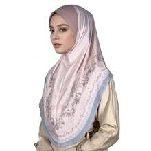 Jilbab Bermotif, Warna Polos Elegan, Desain Tipis, Jilbab Minimalis untuk Sehari-hari - 6# Cokelat Mocha - View 16