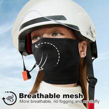 1pc Unisex Vintage Half-Face Earloop Neck Gaiter Mask, Breathable Geometric Pattern, Suitable For Outdoor Activities, Cycling, Hiking, Running, Skiing, Cosplay And More - Multicolor - View 2