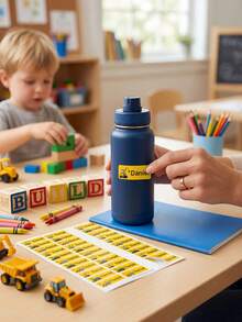 Custom Engineering Excavator Name Stickers Labels,Custom Text Excavator Tractor Pattern,Stickers For Boys Lunchbox Water Bottle Back To School Decor - Multicolor - View 3