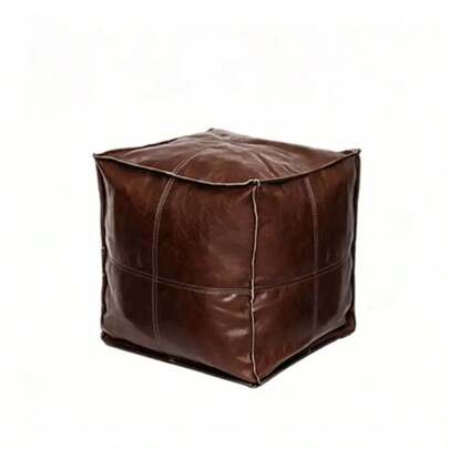 15.-Inch Square Ottoman Cover Needs To Be Filled, An Artificial Leather Storage Ottoman With A Zipper, Scratch-Resistant And Easy To Clean. Suitable Living Rooms And Bedrooms. Can Store Clothes And Blankets. Home Decor Sofa Furniture.