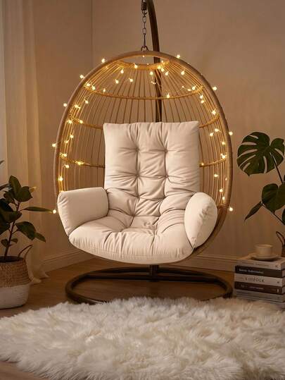 1pc Multifunctional Rocking Chair Cushion, Suitable For Chairs, Hanging Baskets And Recliners. This Cushion Features An Egg-Shaped Hammock Base Design, Comfortable Hanging Chair Cushion, Egg-Shaped Cushion, Hammock Base Cushion, Stylish Cushion Style