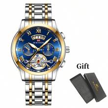 VA VA VOOM 男士手錶 41mm 飛行員系列 不鏽鋼錶帶 原裝石英機芯 螢光日期顯示 男士運動軍事風手錶 金色 & 銀色 & 黑色 - 金色 - 查看 13