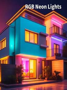 RGB 霓虹燈條 LED 燈條 矽膠繩燈 USB 供電可彎曲燈條，配備 44 鍵遙控器，適用於遊戲室派對、牆面、天花板、居家房間、花園、聖誕節、派對、電視/電腦背光裝飾、家居裝飾、節日裝飾、派對裝飾、生日裝飾、萬聖節裝飾 - 彩色光 - 查看 9