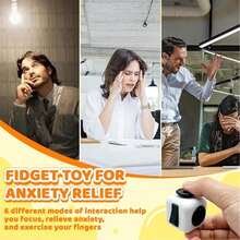 1pc Classic Stress Relief Magic Cube Toy, Portable Pocket Finger Cube, Adult & Teenager Office Desk Relaxation Sensory Toy - Multicolor - View 5