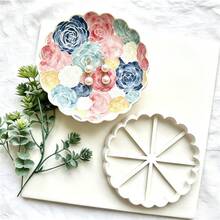 1pc Round Lace Edge Tray-Style Soft Clay Cutting Mold, Suitable For DIY Mini Jewelry Storage Dish To Store Rings, Earrings And Small Accessories - White - View 5