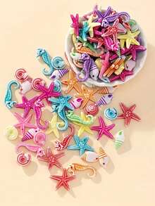 30/60g Random Styles Personalized DIY Colorful Ocean Series Jewelry Making Materials, Suitable For Jewelry Sets - Marine Life - View 6