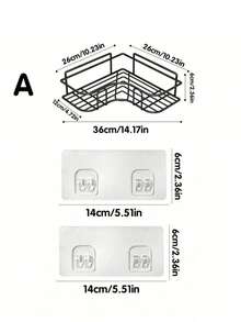 1 pieza Estante de baño, organizador de ducha, estante de almacenamiento triangular sin taladro para baño y cocina, estante de almacenamiento de baño sin taladro, adecuado para almacenar champú, jabón y cosméticos. - Estantes - Ver 12