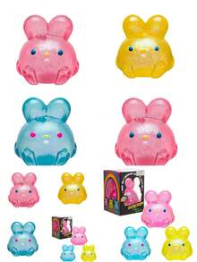 1 buah Mainan Kelinci Squishy Berkilau dalam Kotak, Mainan Pereda Stres Kelinci Kristal Transparan, Lembut, Elastis, dan Memantul Lambat, Cocok untuk Anak-anak, Remaja, dan Dewasa, Suvenir Pesta, Pengisi Tas Hadiah, Hadiah Kelas, Hadiah Ulang Tahun - MultiWarna - View 7