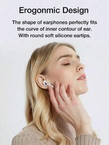Wireless Sports Earbuds, Deep Noise Cancellation For Calls, Sweat-Proof Design, Suitable For Daily Office And Sports - White - View 4