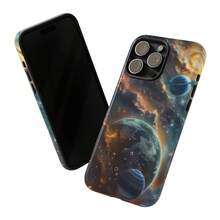Funda para Teléfono con Diseño de Planetas de Cristal: Diseño Galáctico Metálico para iPhone, HONOR, , OPPO - Multicolor - Ver 6