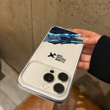 1件透明白色英文飛機雪山頂圖案全包覆鏡頭保護防摔防撞個性化手機殼，適用於 iPhone 16 Pro Max/17/16/15/14 Plus/13/12/11/Air - 彩色 - 查看 4