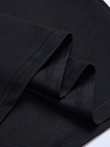 2025 Men'S Summer Fashion Casual Versatile Easy Letter Print Soft Comfortable Round Neck T-Shirt - 黑色 - 查看 3