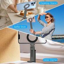 1 buah Dudukan Ponsel Mobil Magnetik Lipat Portabel dengan Tripod, Dudukan Meja, Alas Meja Mini Multifungsi untuk Perjalanan dan Kantor, Tanpa Baterai, Tripod Ringkas, Desain Bergaya - MultiWarna - View 8