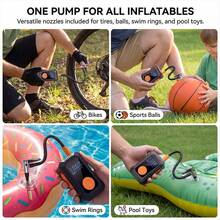 Portable Air Pump Mini Bicycle Pump With Built-In LED Light Suitable For Car/Motorcycle/Bicycle Tire Inflation Car Accessories/Car Essentials/Gift 7.4V 2000mAh - Multicolor - View 6