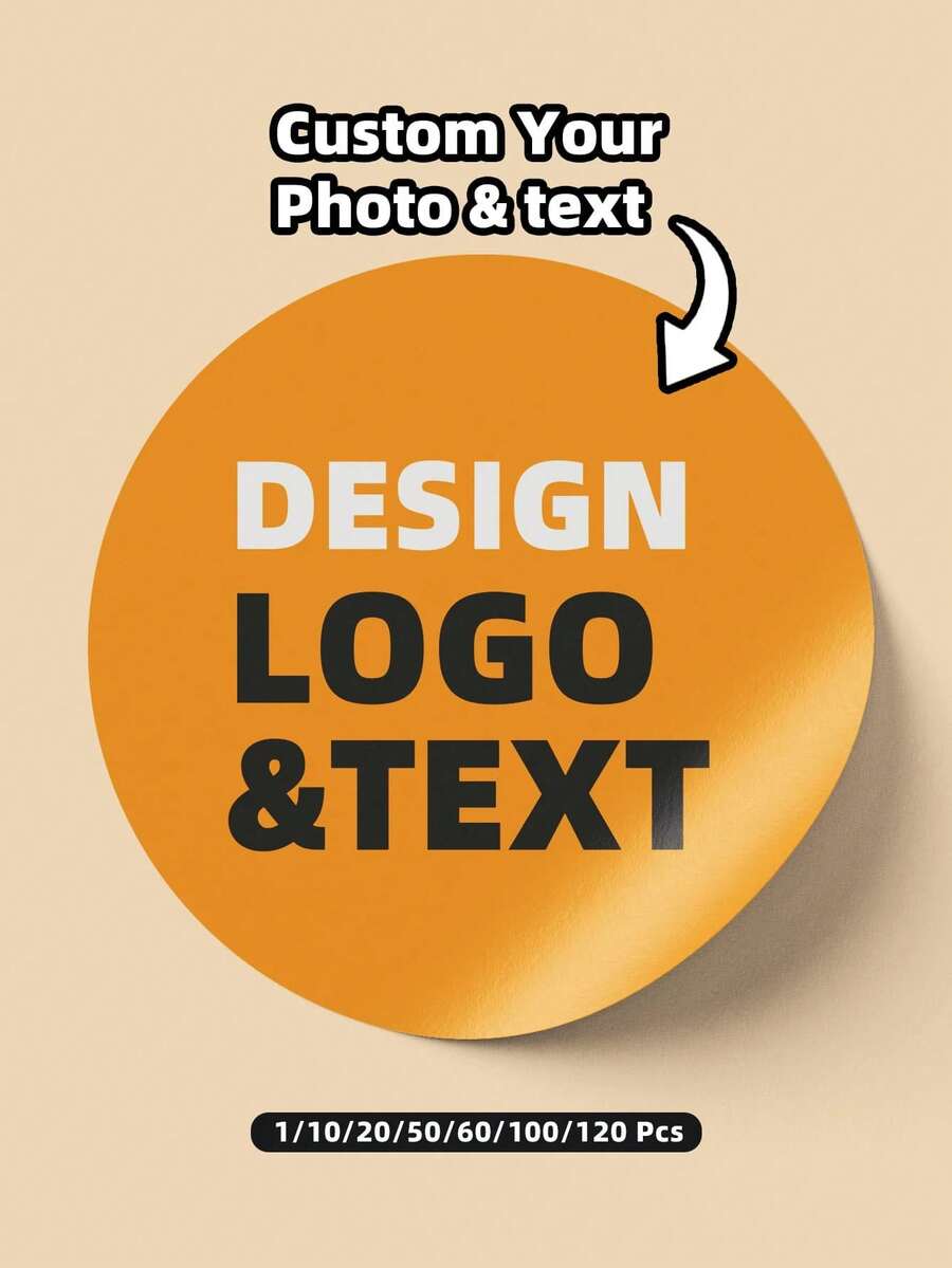 1/10/20/50/60/100/120入客製化標籤貼紙,可自定義任何設計圖案、Logo與文字,防水,客製感謝標籤,適用商業Logo、聖誕裝飾、喬遷派對、送給男女的禮物、小企業包裝 - 彩色 - 查看 1
