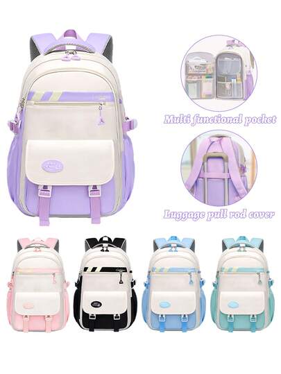 1pc Teen Girl Backpack, 2026 Back To School Backpack, Lightweight Large Capacity Multi-Pocket School Bag, Outdoor Travel Bag