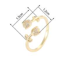1pc Exquisite Rose Flower Shaped Open Adjustable Design Cubic Zirconia Inlaid Women's Ring Couple Gift Design - Multicolor - View 4