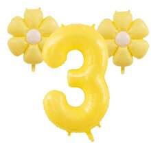 3pcs Giant 40 Inch Lemon Yellow Number 0-9 Balloon Set, Includes 18 Inch Fresh Daisy Balloons, Suitable For Birthday, New Year, Anniversary, Anniversary Party Decoration, 40 Inch Large Number Birthday Balloons - Number - View 17