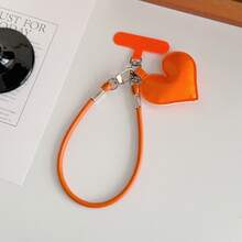 Ins Fashion Creative Leather Heart-Shaped Bag Charm, Heart Keychain, Phone Case Strap, Couple Backpack Pendant, Suitable For Phone Lanyard, CCD Camera Hanging Chain, Bag Decoration, Creative Anti-Loss Wrist Strap - Multicolor - View 18