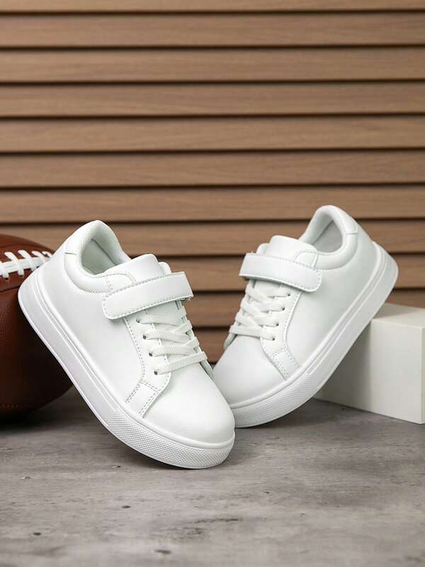 Children's Simple Casual Sports Shoes, Personalized Fashion Skateboard Shoes, Outdoor Lightweight Comfortable Hook And Loop Walking Shoes, Boys And Girls Student Kids Shoes, All-Season Commuting Versatile Casual Shoes