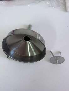 1 pieza Embudo de acero inoxidable, gran diámetro para cocina, filtración de aceite, pantalla de filtro, cuchara de filtración - Ver 12