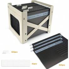 - Paquete de 25 carpetas colgantes para archivos, soporte para archivos de suspensin A4, carpetas organizadoras para colgar, archivadores con pestaa y etiqueta para la escuela, hogar, - negro - - Ver 4