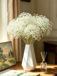 40 piezas/20 piezas/10 piezas/1 pieza Flores artificiales de aliento de bebé blanco, sueltas, adecuadas para decoración del hogar, decoración de mesa, arreglo floral DIY, boda, decoración de jardín, boda, ramo, decoración de jarrón, fiesta del Día de San Valentín, habitación, decoración de sala de estar, decoración de otoño - Blanco - Ver 3
