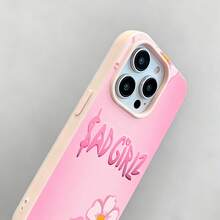 Tema floral rosa de Sad Girlzfunda de teléfono Fundas compatibles con ,Apple,VIVO,OPPO,,, y Honor.Fabricadas en silicona TPU,ofrecen protección contra golpes y caídas. - Rosa - Ver 2