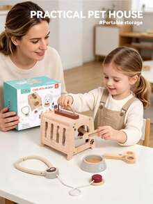 Children's Wooden Pet Care Toy Simulation Puppy Clinic Role Play Set Educational Early Learning Multi-Function Game Box 3-6 Years Old Pretend Play Toy - Multicolor - View 4