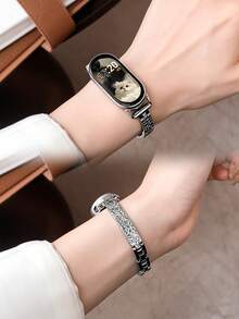 Daily Elegant Versatile Watch Band, Multi-Element, Light Luxury Elegant Niche High-End Ice Crystal Bracelet Design, Compatible With Xiaomi Band 10/9/8 Size, Quick Release Buckle Design, NFC Version Shared Function, Multi-Function High-End Smart Sports Couple Watch Band Accessory - Multicolor - View 9