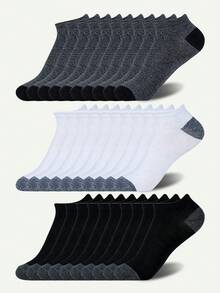 Solid Color Minimalist Outdoor Sports Boat Socks, Thickened Heel To Relieve Walking Pressure, Invisible Low-Cut Design, Quick-Dry Breathable Material, Suitable For Jogging, Outdoor Activities, Commuting, All Seasons - Multicolor - View 1