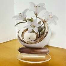 1pc 2D Acrylic Flat Standee, Floral Decor For Living Room, Entryway, Luxury Home Art Piece For Mother's Day - Multicolor - View 7