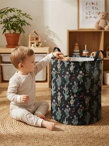 1 Stück, runde Aufbewahrung, extra große Kapazität faltbar, langanhaltend, Pflanzenmuster bedruckter großer faltbarer runder Aufbewahrungskorb, mit Griffen, Babyzimmer Mehrzweck-Aufbewahrungskorb, Baby-Kleinkram Organisations-Aufbewahrungskorb große Kapazität Aufbewahrungsbox, Babyzimmer Aufbewahrung, Babyzubehör Aufbewahrung, Windel Aufbewahrung, Kleidung Aufbewahrung, Babyzubehör Kleinkram Aufbewahrung, Mehrzweck-Aufbewahrungsbox, faltbare Babyzubehör Aufbewahrungsbox - Verschiedenfarbig - Übersicht 8