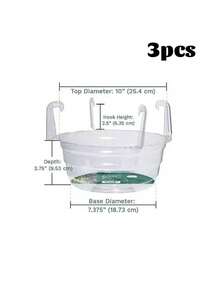 3pcs Plastic Hanging Basket Drip Tray With Hooks, Transparent Round Anti-Leak Plant Water Catching Tray, Multi-Size Hanging Flower Pot Watering Tray, Suitable For Balcony Indoor/Outdoor Garden Planting, Practical Gardening Supplies, Plant Lover Gift, 1pc - Multiple Styles - View 14