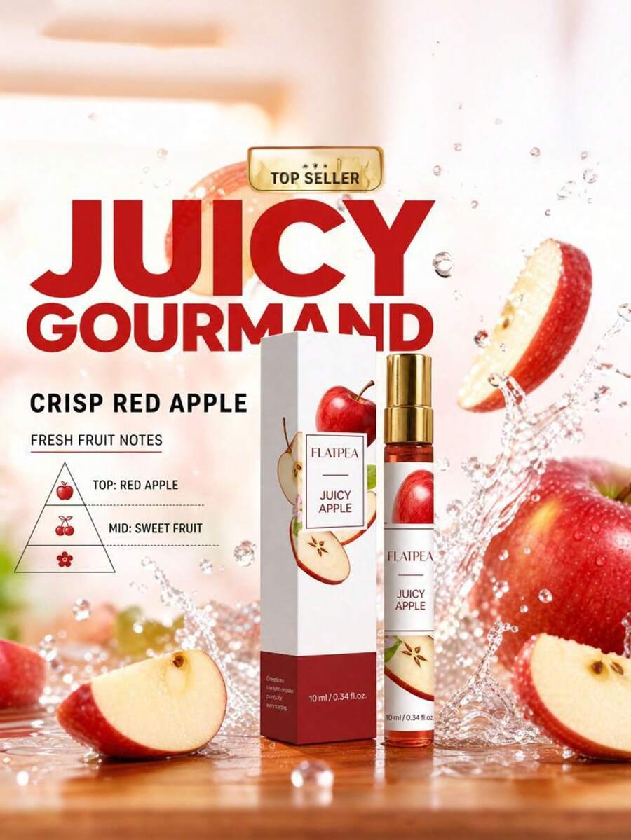 1pc (10ML) Apple Fragrance Spray - Combines Apple Scent With Jasmine And Vanilla Notes To Create A Sweet And Fresh Aroma, Helps With Sleep - Multiple Styles - View 1