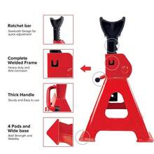 2Pcs Axle Stands FloorJack Heavy Duty Lifting 3 Ton Capacity Stand Car Caravan - 280-415mm - View 5