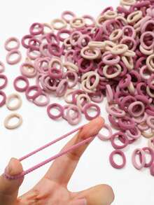 299pcs Large Capacity Hair Ties - Colorful High Elasticity Damage-Free Hair Bands, Super Value Family & Kids Set - Multicolor - View 3