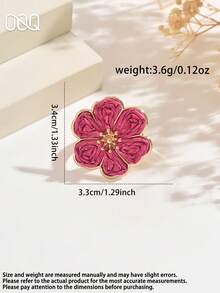 OOQ 1pc Minimalist Handmade Raffia Flower Open Metal Ring For Women, Colorful Dopamine Bright Summer Holiday INS Style, Suitable For Women's Daily Wear, Dating, Party, Versatile Gift For Her (Handmade Weaving Method Random, Purely Handmade May Have Occasional Glue Overflow) - Six-petaled Flower - View 6