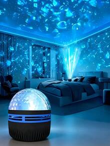 Luz de ambiente Soft Wave Glow, proyector RGB de ondas con cable USB tipo C y control remoto para decoración de dormitorio - luz policromática - Ver 5