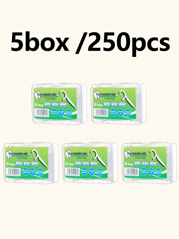 50入細牙線牙籤，便攜式牙線棒，附牙線盒，方便日常口腔衛生深層清潔，生活必需品 - 彩色 - 查看 9