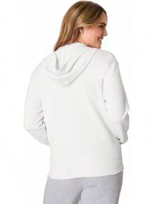 Hanes Sudadera con Capucha y Cierre Completa Ecosmart Chamarra de Calentamiento o Pista para Mujer - Ébano - Ver 2