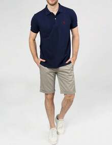 POLO MODE & GENS Playera Polo Hombre Lisa de Algodón Peinado |   Custom Fit con Logo Bordado |   Casual, Atemporal y Versátil |   Variedad de Colores - Negro - Ver 2